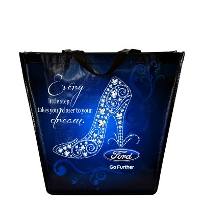 120g Laminated Trapezoid-Shaped Custom Shopping Bag (15"x16"x4")