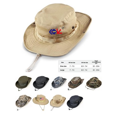 Wide Brim Top Camo Bucket Hats