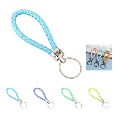 Braided Pu Leather Keychain