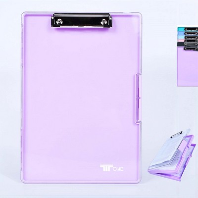 Low Profile Clipboard with Dual Organizer Boxes