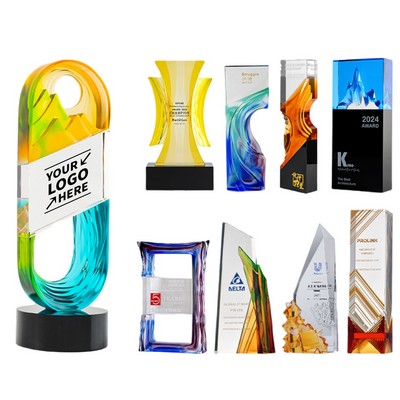 Custom Crystal Glass Trophy Award