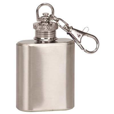 1 oz. Stainless Steel Flask Keychain