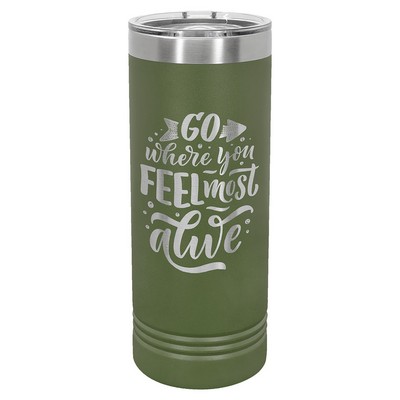 Polar Camel 22 oz. Olive Green Skinny Tumbler w/Slider Lid