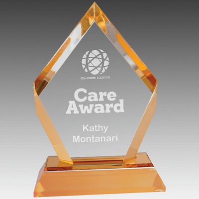 6" Gold Frosted Base Diamond Impress Acrylic