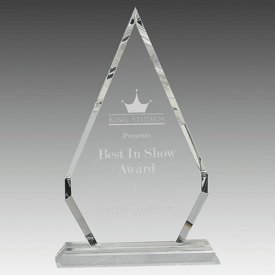10.75" Crystal Diamond on Clear Pedestal Base