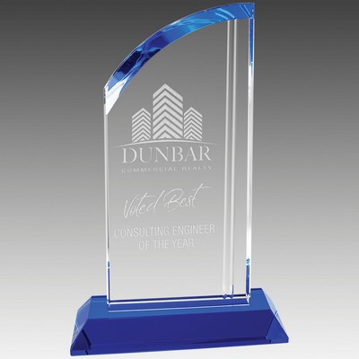 8.75" Crystal Arch with Blue Base