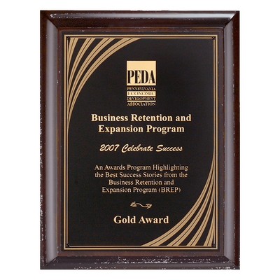 Hand Rubbed Cherry Finish Plaque w/Cascading Design