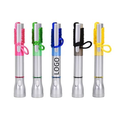 2 in 1 Glow Pen Torch Light Pen With Lanyard
