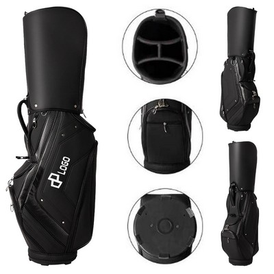 9 Inch Black Carbon Fiber Woven Pu Golf Bag