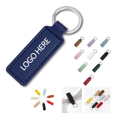 Vintage PU Leather Rectangular Key Fobs