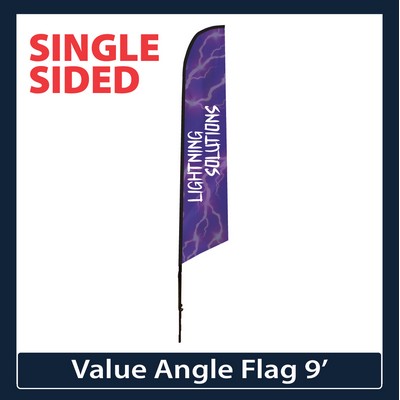 Value 9' Angle Flag - Single Sided Graphic Only