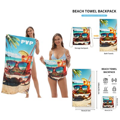 Luxury Beach Towel Bag 2in 1 Water-absorbing