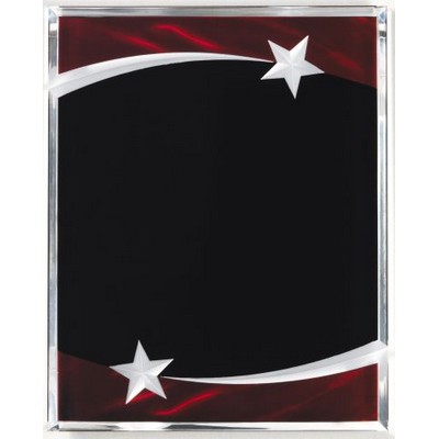 9" x 12" Crystal Edge Acrylic Plaque with red marble accents