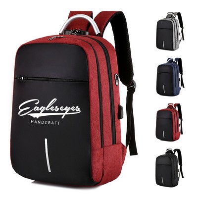 Anti-theft Travel Backpack with USB Charging Port & Earbud Hole