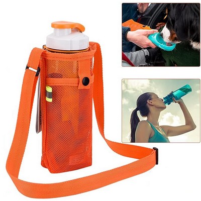 Breathable Mesh Crossbody Water Bottle Bag.