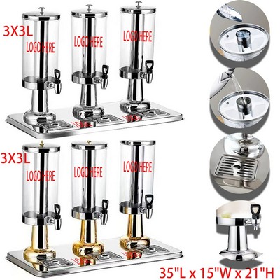 3x3Liters Stainless Steel Hot&Cold Beverage Tower