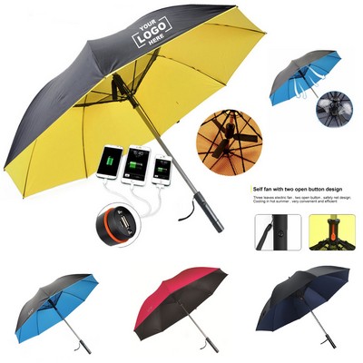 Multifunction 8K USB Charging Umbrella With Fan