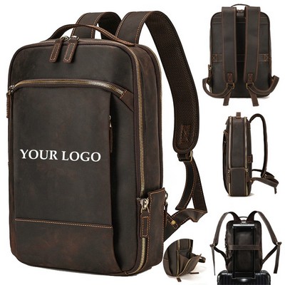 Leather Business Travelling Camping School Backpack