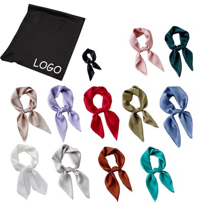 Solid Color Square Silk Scarf