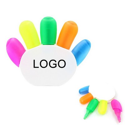 Hand Shape 5 colors Highlighter Pen