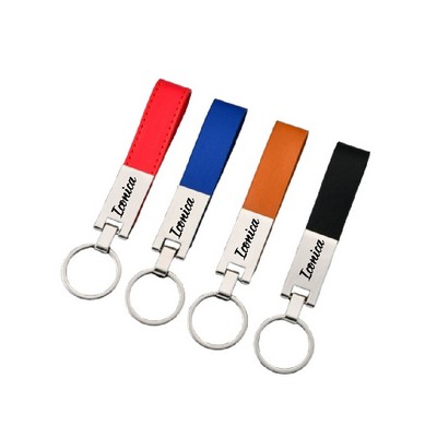 Leather Metal Keychain