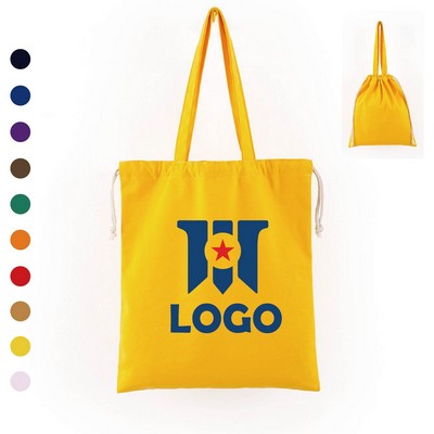Drawstring Canvas Tote Bag