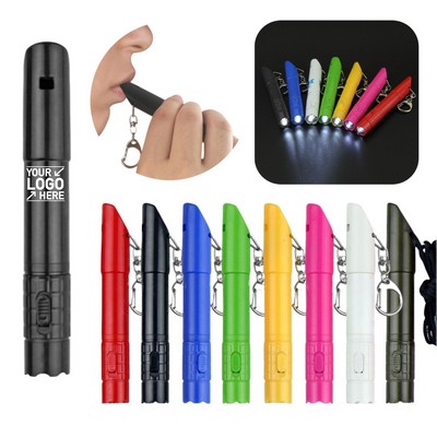 Multi Functional Whistle Light Pen Key Chain