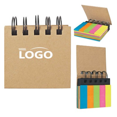 Spiral Book With Sticky Notes And Flags