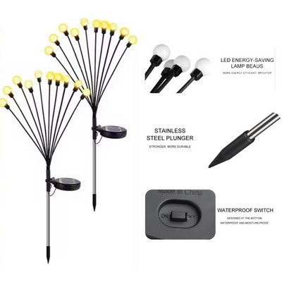 2-Piece Set 8-LED Solar Firefly Lights Remote Control Function