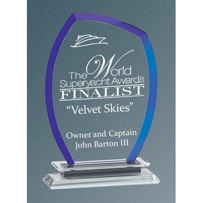 Crystal Cool Blue Essex Award Series, Large (5-3/4"x 8-1/4"H)