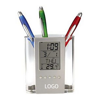 Multifunction Digital Pen Holder with Clock & Calendar