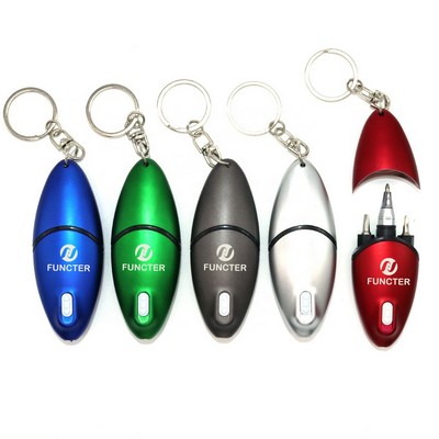 Multi-Function Tool Pen LED Light Keychain