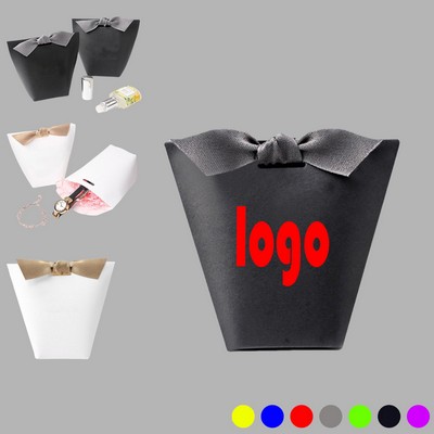 Foldable Paper Gift Box with Ribbon