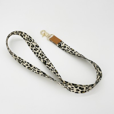 Leopard Print Leather Buckle Lanyard