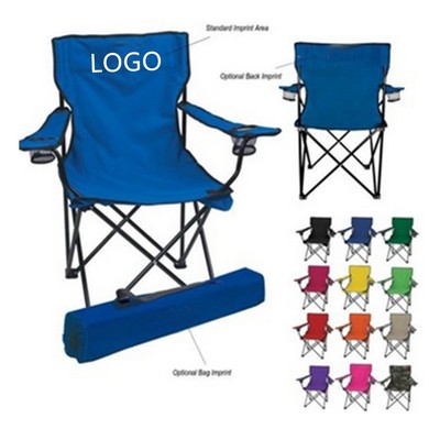 Portable Folding Chair with Arm Rest Cup Holder