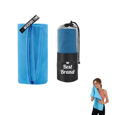 Microfiber Beach Sports Towel with Carrying Pouch
