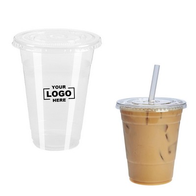 Plastic Cups With Lids Disposable Coffee Cups with Flat Lids