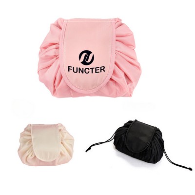 Portable Polyester Beauty Travel Organizer Bag Makeup Bag Cosmetic Bag Hang Bag With Rope