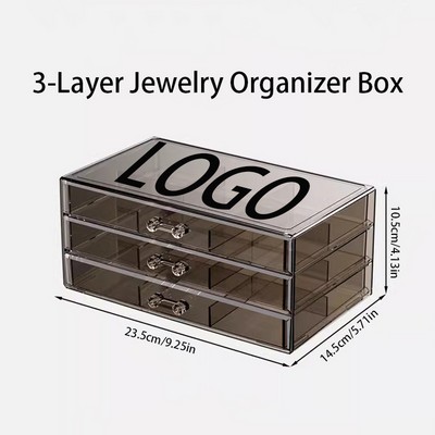 Personalized Triple Compartment Jewelry Case