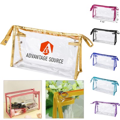 Clear PVC Travel Makeup Bag with Handle and Zipper