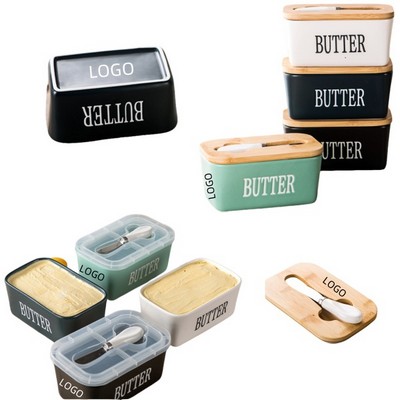 12Oz 22Oz Ceramic Butter Dish With Lid And Knife
