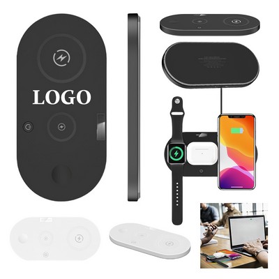 Triple-Purpose 15W Wireless Charger
