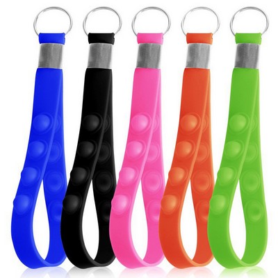 Large Push Pop Bubble Wristband Fidget Keychain 6.7"L