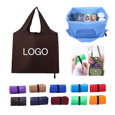 Foldable Polyester Fabric Reusable Pocket Totes