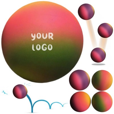 2.5'' Rainbow Rubber Bouncy Ball Kids Toy