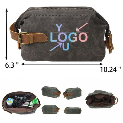 Canvas Travel Toiletry Pouch with Handle