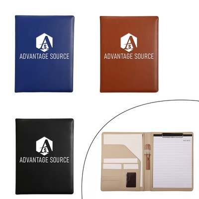 Eco-Friendly A4 PU Portfolio Folder with Notepad and Pen