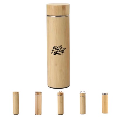 14 oz Stainless Steel Bamboo Mug