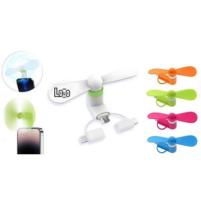 3 In 1 Mini Cell Phone Fan