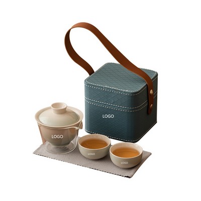 Gradient Ceramic Tea Set W/ Blue Box